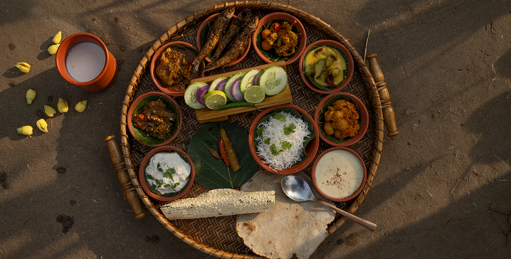 A locally inspired meal served in the forest